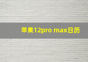 苹果12pro max日历